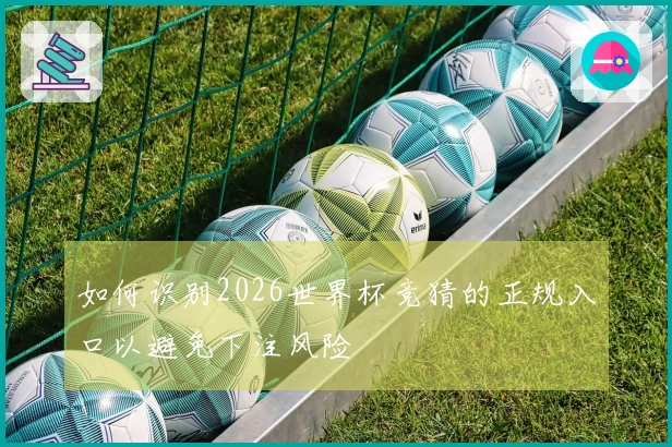 如何识别2026世界杯竞猜的正规入口以避免下注风险